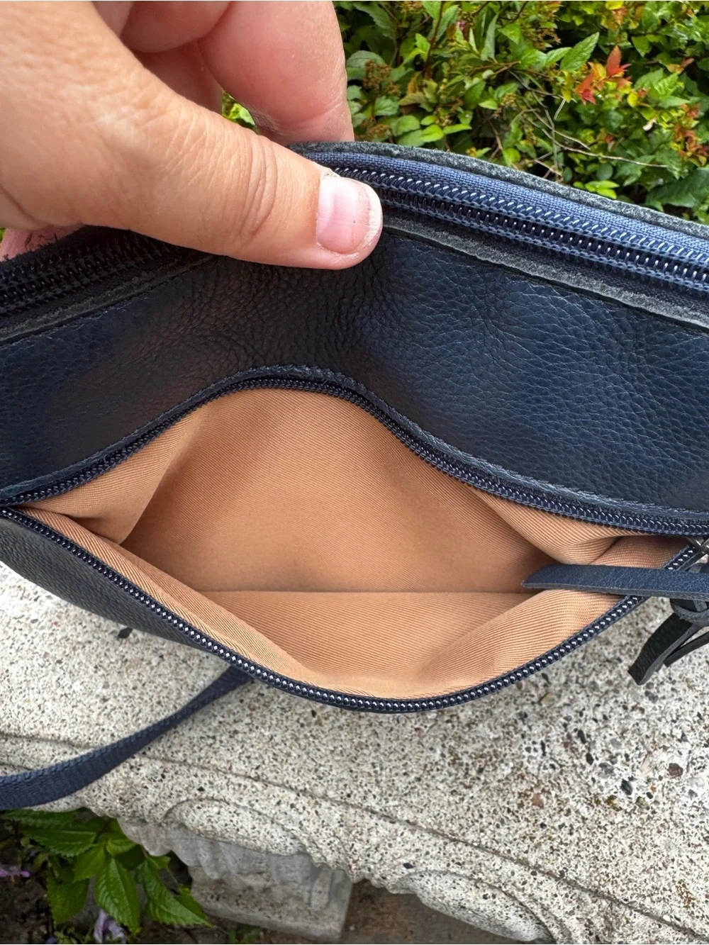 The Sak Navy Leather Crossbody Bag
